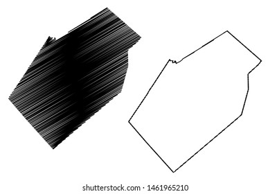 Gonzales County, Texas (Counties in Texas, United States of America,USA, U.S., US) map vector illustration, scribble sketch Gonzales map