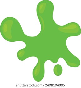 Goo drop stain. Green cartoon jelly splash