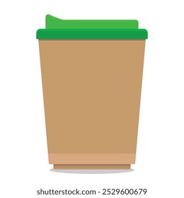 goo green coffee cup for mockup needs, shades of brown and green