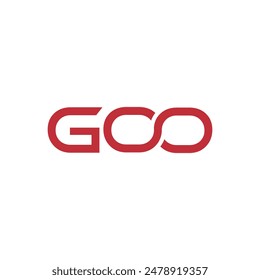 GOO letter logo design on WHITE background. GOO creative circle letter logo concept. GOO letter design.