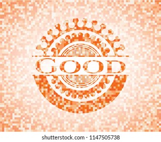 Good abstract orange mosaic emblem