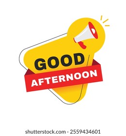 Good afternoon banner, announcement lettering modern design. vector.