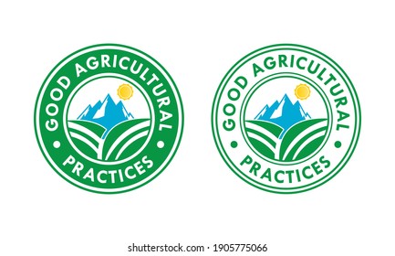 Good agricultural practices  badge logo template illustration. suiatble for nature, package, label etc