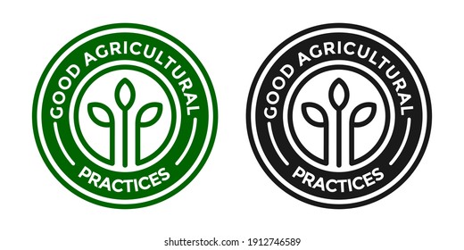 Etiqueta de buenas prácticas agrícolas o vector de placa. Adecuado para productos de granjero.