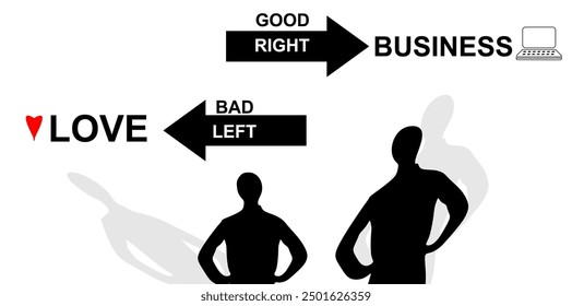 good or bad choice concept, business ethics