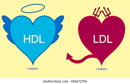 Good and bad cholesterol in heart shape. Illustration vector. eps 10.