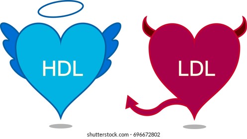 Good and bad cholesterol in heart shape. Illustration vector. eps 10.