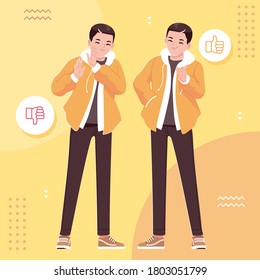 good and bad people pose illustration