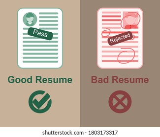 Good And Bad Resume Vector