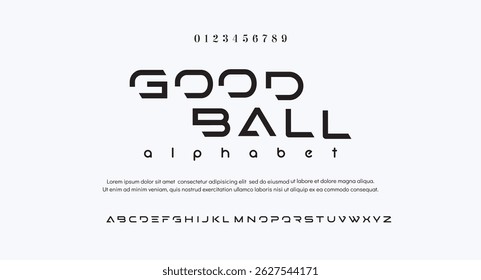 Good Ball Creative modern technology alphabet fonts. Abstract typography urban sport, techno , fashion, digital, future creative logo font.