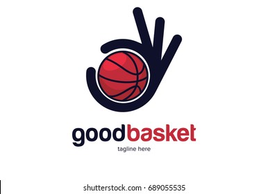 Good Basketball Logo Template Design Vector, Emblem, Design Concept, Creative Symbol, Icon