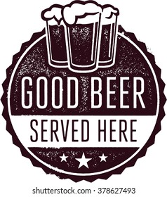 Good Beer Served Here Bar Menu Sign Stamp