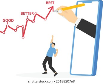 Good, better, best. Modern vector illustration in flat style

