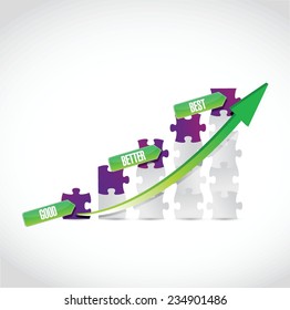 good, better and best puzzle graph illustration design over a white background