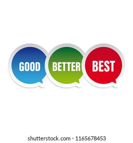 Good better best speech bubble vector