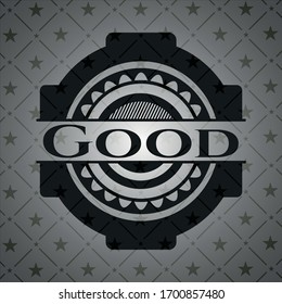 Buen emblema negro. Ilustración vectorial. Detallado.