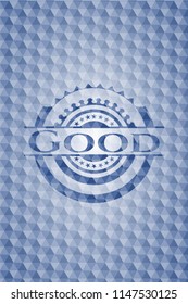 Good blue polygonal emblem.