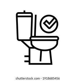 good bowel movement, restroom toilet line icon vector. good bowel movement, restroom toilet sign. isolated contour symbol black illustration