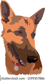 Good boy German shepherd vector illustration