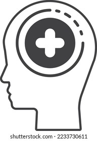 good brain illustration in minimal style isolated on background