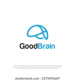 Good brain minimalist logo design vector template