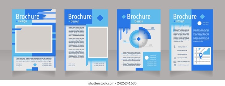 Good brand visibility blank brochure design. Template set with copy space for text. Premade corporate reports collection. Editable 4 paper pages. Ubuntu Condensed, Arial Regular fonts used