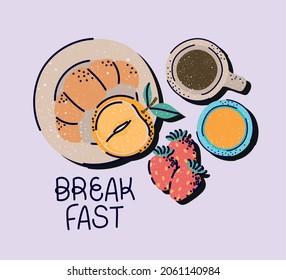 good breakfast card with items