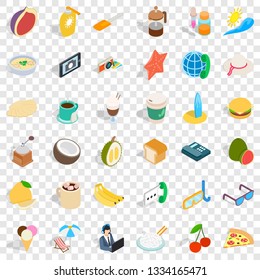 Good breakfast icons set. Isometric style of 36 good breakfast vector icons for web for any design