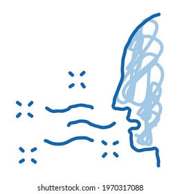 good breath sketch icon vector. Hand drawn blue doodle line art good breath sign. isolated symbol illustration