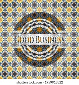 Good Business arabesque emblem background. arabic decoration. 
