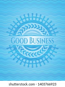 Good Business sky blue water wave emblem. Vector Illustration. Detailed.