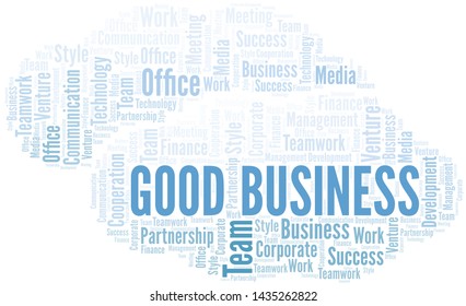 Good Business word cloud. Collage made with text only.