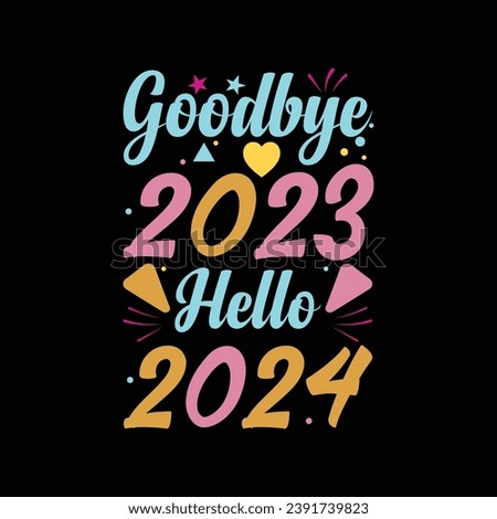 good bye 2023 illustrations with patches for t-shirts and other uses