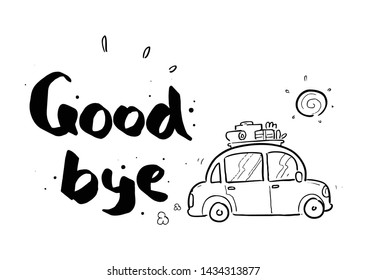 good bye doodle white background