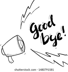 Good Bye Icon Hand Drawn Stock Vector (Royalty Free) 1480791581