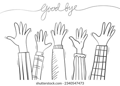 good bye icon hand drawn