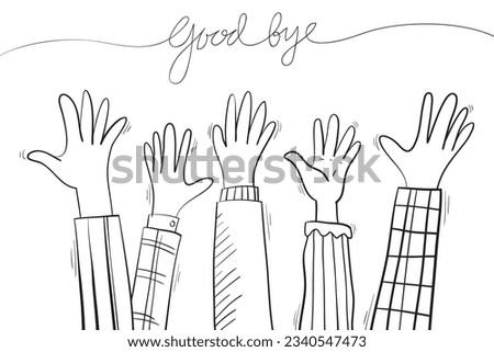 good bye icon hand drawn