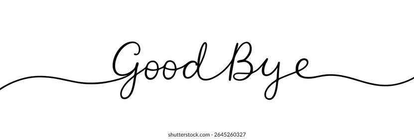 Good Bye inscrição contínua um desenho de linha com palavra. Desenho minimalista da ilustração de frase.