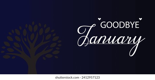 Good Bye January Beautiful Text  illustration Design
