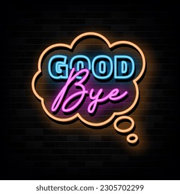Good Bye Neon Signs Vector Design Template Neon Style