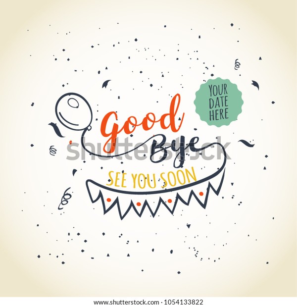 Good Bye See You Soon Typography Stock Vector Royalty