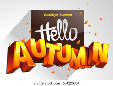 Good Bye Summer Hello Autumn illustration
