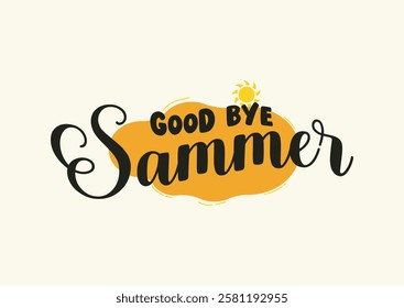 Good Bye Summer Vector Background Template Design