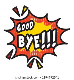 good bye text comic book vector