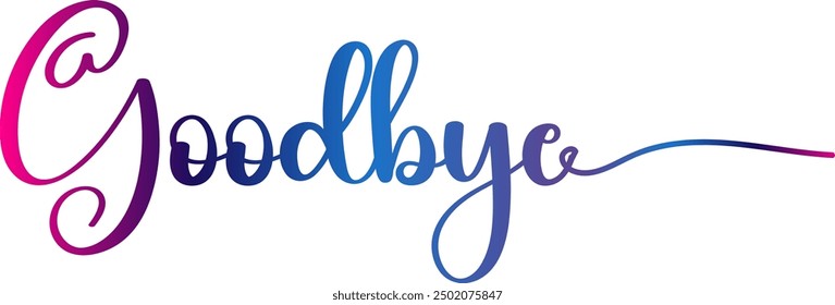 Good bye text. Continuous one line drawing. Vector illustration sketch handwriting isolated on white background. Word phrase minimalist for banner, poster