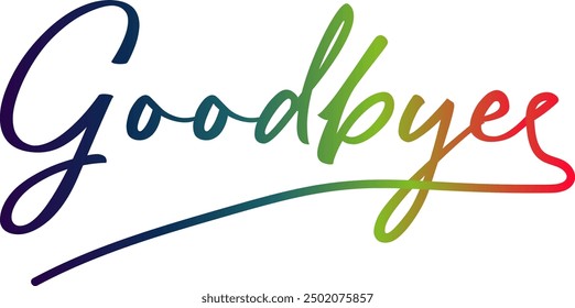 Good bye text. Continuous one line drawing. Vector illustration sketch handwriting isolated on white background. Word phrase minimalist for banner, poster