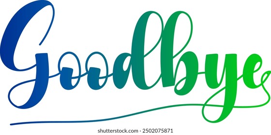 Good bye text. Continuous one line drawing. Vector illustration sketch handwriting isolated on white background. Word phrase minimalist for banner, poster