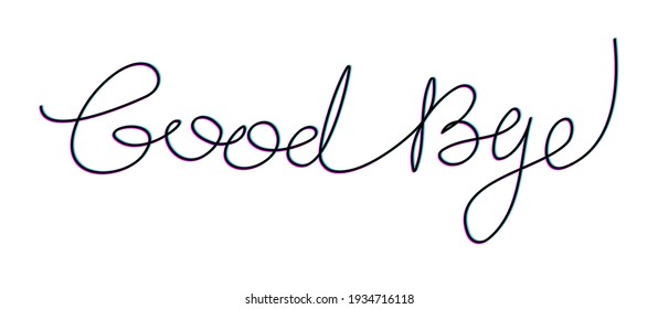 Good bye text one line stock vector background