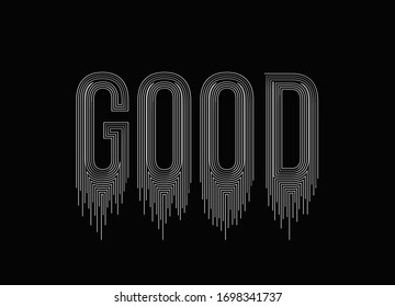 Good Calligraphic line art Text Vector illustration Design.