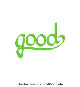 good, calligraphy lettering, word design template, vector illustration